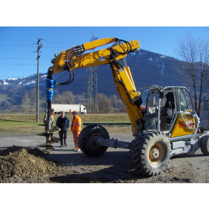 Tarière hydraulique 22 tonnes - Pour pelle, télescopique et chargeur - De 7 à 22 tonnes