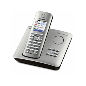Téléphone IP Siemens Gigaset S455 SIM - Téléphone sans fil DECT avec répondeur intégré et lecteur de carte SIM (coloris titane) (Version Francaise)
