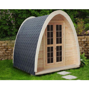 Tente yourte en bois - En bois massif - Dimensions : L 4.00 m / l : 2.40 m / H : 2.33 m