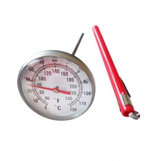 Thermomètre à cadran inox pour viande - Amplitude (double échelle) : 0 120 / 40  240 - Fabrication française
