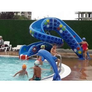 Toboggan aquatique de piscine - Compatible avec l'électrolyse au sel - Javel