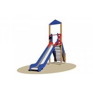 Toboggan avec tour - Dimensions (L x P x H): 100 x 426 x 320 cm