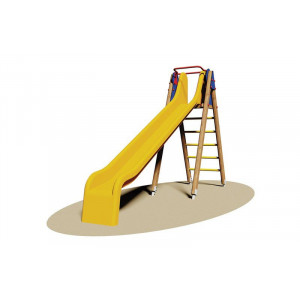 Toboggan en bois pour enfants - Dimensions (L x P x H): 429 x 100 x 255 cm