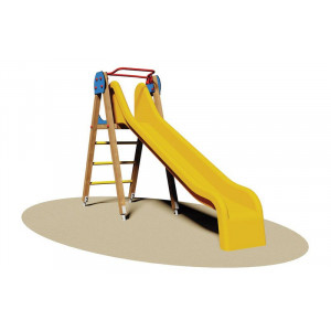 Toboggan en bois pour parc - Dimensions (L x P x H): 310 x 90 x 207 cm