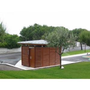 Toilettes exterieur Personnalisés à persienne - Toilettes Lacanau-dept 33