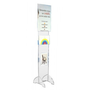 Totem modulable plexiglas - Hauteur maxi du totem 1,90 m - Panneau : 30 x 150 cm