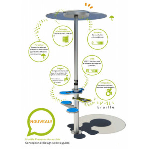 Totem recharge solaire smartphone et tablettes - Recharge simultanée de batterie en énergie solaire