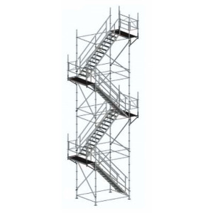 Tour échafaudage escalier - Hauteur de travail (mm): de 440 à 12700 m - Roulante