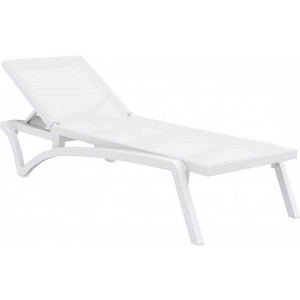 Transat polypropylène pour piscine - Coloris : blanc ou gris foncé - Matière : polypropylène