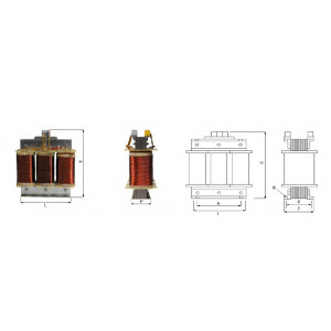 Transformateur triphasé de séparation 100VA à 1kVA - 400 - 230 V / 400 - 230 V