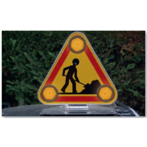 Triangle de signalisation tri flash pour véhicules - Dimensions (mm) : 500 - 700