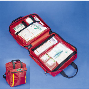 Trousse de secours d'urgence - Dimensions : 24 x 40 x 45 cm.