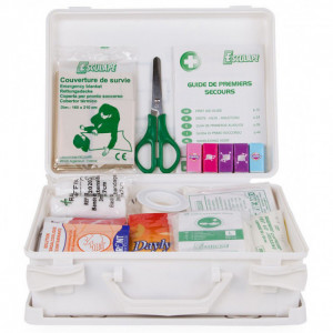 https://www.techni-contact.site/ressources/images/produits/merchandising/trousse-de-secours-pour-ecole-38733642-1.jpg - 8 à 12 personnes - Coffret en polypropylène blanc - Support mural fourni