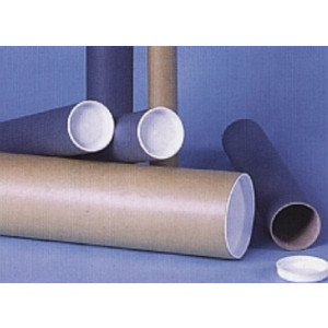 Tube d'expédition carton - Fermeture par 2 embouts plastiques