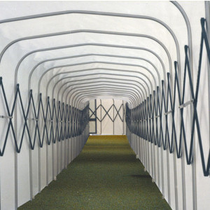 Tunnel d'accès aluminium - Largeur en : 200, 240, 280 ou 300 cm - Bâche PVC de 650 gr/m²