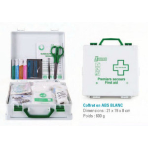 https://www.techni-contact.site/ressources/images/produits/merchandising/valise-de-secours-pour-bureau-37741716-1.jpg - De 1 à 30 personnes - Valise en ABS blanc - Support mural fourni