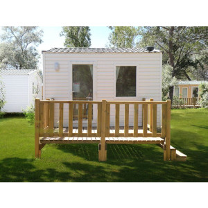 Vente de terrasse en bois pour mobil home - Surface : 9 m2
