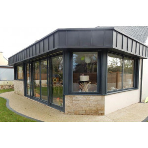 Veranda aluminium sur mesure - Toiture isolante thermotop ou en verre