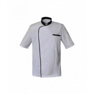 https://www.techni-contact.site/ressources/images/produits/merchandising/veste-de-cuisine-blanche-a-manches-courtes-46317343-1.jpg - Taille : XS à XXXL / Longueur : 75 cm