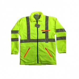 Veste polaire de travail jaune fluo - Haute qualité    -   Doublure Coupe-vent