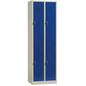 Vestiaire 4 cases pour industries propres - Dimensions (hxlxp) en cm : 180x60x50 - 180x80x50