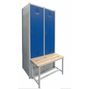 Vestiaire de sport avec banc - 2 à 4 portes - Hauteur : 1800 mm - Profondeur : 850 mm  