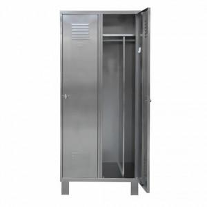 Vestiaire en inox industrie salissante - Dim. hors tout : L400/800/1200 x P490 mm