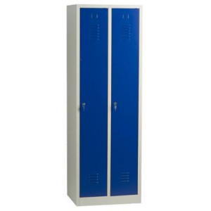 Vestiaire industrie salissante monobloc 2 cases - Dimensions (hxlxp) en cm : 180x40x50