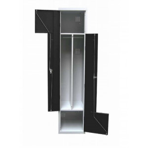 Vestiaire industriel 2 portes en L - Largeur : 415 mm - 800 mm - 1185 mm