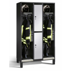 Vestiaire pompier combiné - 2 compartiments - Hauteur : 1850 mm - Casier ouvert