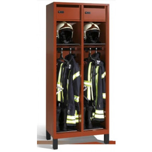 Vestiaire pompier avec casier sécurisé - 1 à 4 compartiments - Hauteur : 1850 mm - Avec ou sans casier sécurisé