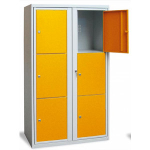 Vestiaire visitable scolaire - 2 colonnes / 3 casiers - Hauteur : 1580 mm