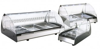 Vitrine chauffante gastronomique 230 Volts - Dimensions (mm) : 690 x 640 x 390 - 1018 x 640 x 390