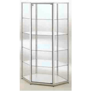 Vitrine d’angle alu - Dimensions 108 x 58 x 180H cm