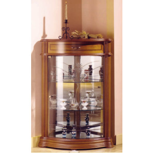 Vitrine d'exposition angle en bois largeur 70 cm - Dimensions : ( H x L x P) : 97 x 70 x 50cm