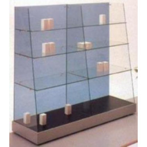 Vitrine d'exposition avec 6 étagères en verre - Dimensions 150 x 46,5 x 133H cm