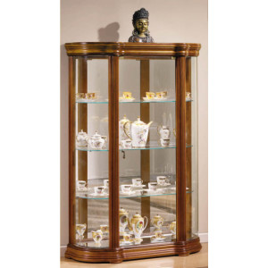 Vitrine d'exposition classique en bois chène - Dimensions : ( H x L x P): 150 x 100 x 35cm