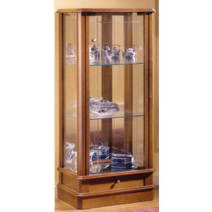 Vitrine d'exposition classique en bois merisier - Dimensions ( H x L x P) 112 x 50 x 32 cm