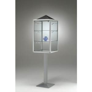 Vitrine d'exposition classique sur pied - Dimensions (H x L x P) : 185,5 x 52,5 x 52,5 cm - Poids 85 kg