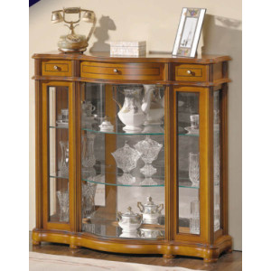 Vitrine d'exposition en bois largeur 100 cm - Dimensions: (H x L x P) : 97 x 100 x 36 cm