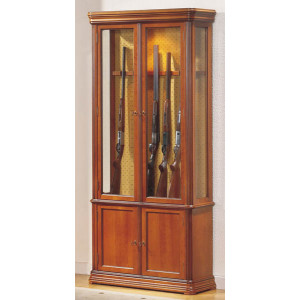 Vitrine d'exposition fusils en bois - Dimensions : ( H x L x P) : 195 x 94 x 35 cm