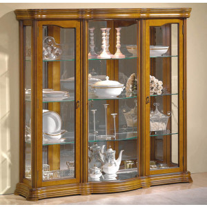 Vitrine d'exposition vaisselle en bois largeur 140 cm - Dimensions : ( H x L x P) : 150 x 140 x 40 cm