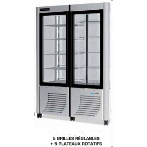 https://www.techni-contact.site/ressources/images/produits/merchandising/vitrine-double-d-exposition-patisserie-4-faces-vitrees-800-l-5-plateaux-rotatifs-5-grilles-reglables-refrigeration-ventilee-2-c-10-c-75394329-1.jpg - 4 faces vitrées - 5 plateaux rotatifs + 5 grilles réglables – Réfrigération ventilée +2°C / +10°C