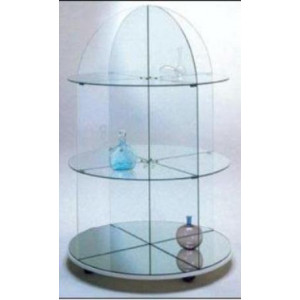 Vitrine en verre ronde - Dimensions Ø 90 x 145H cm