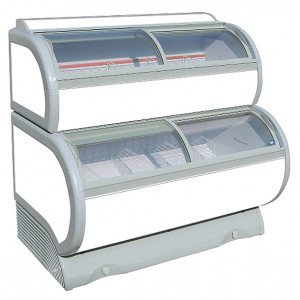 Vitrine horizontale pour produits surgelés - Capacité : 153 ou 255 L - Température : -18° / -25° C - Couvercles coulissants vitrés