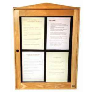 Vitrine lumineuse pour menu - Capacité : 4 pages