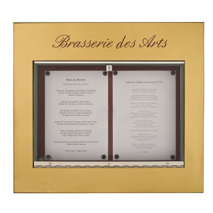 Vitrine porte menu mural éclairé - Capacité : 2 pages