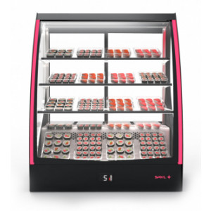 https://www.techni-contact.site/ressources/images/produits/merchandising/vitrine-pour-restauration-rapide-et-sushi-13134593-1.jpg - Température : +2/+6ºC - Nombre d'étagère : 3 - Éclairage LED