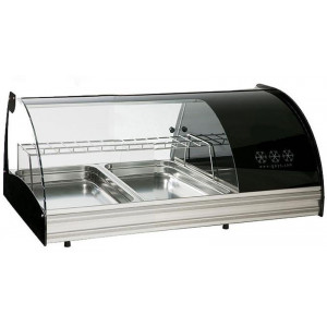 Vitrine réfrigérée à dégivrage automatique - Capacité : 2 ou 3 GN 1/1 x 65mm - Température : 2° /  6° C - Dim : 970 x 600 x 470 mm -