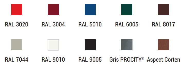 Coloris disponibles